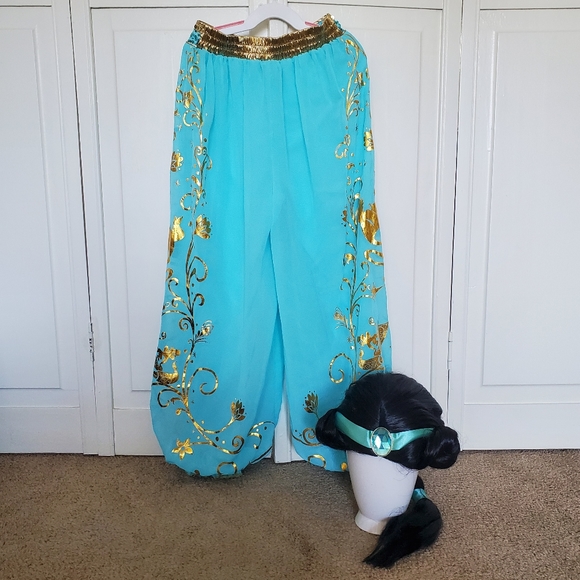 Disney Costumes Disney Store Princess Jasmine Wig And Pants Size 9